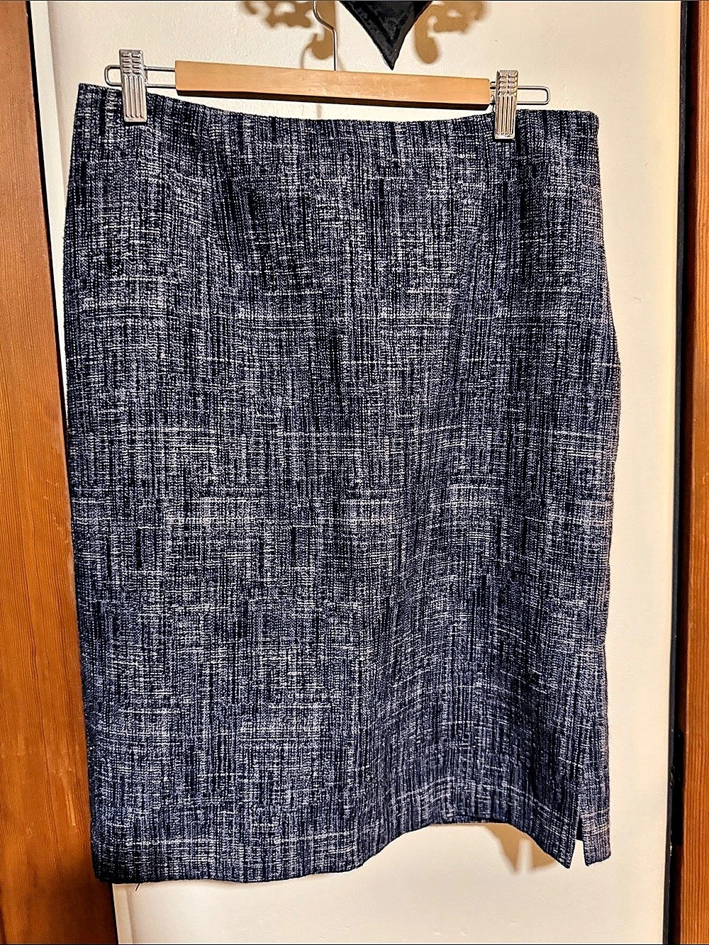 Banana Republic Blue Tweed Pencil Skirt Blue & White Size 10